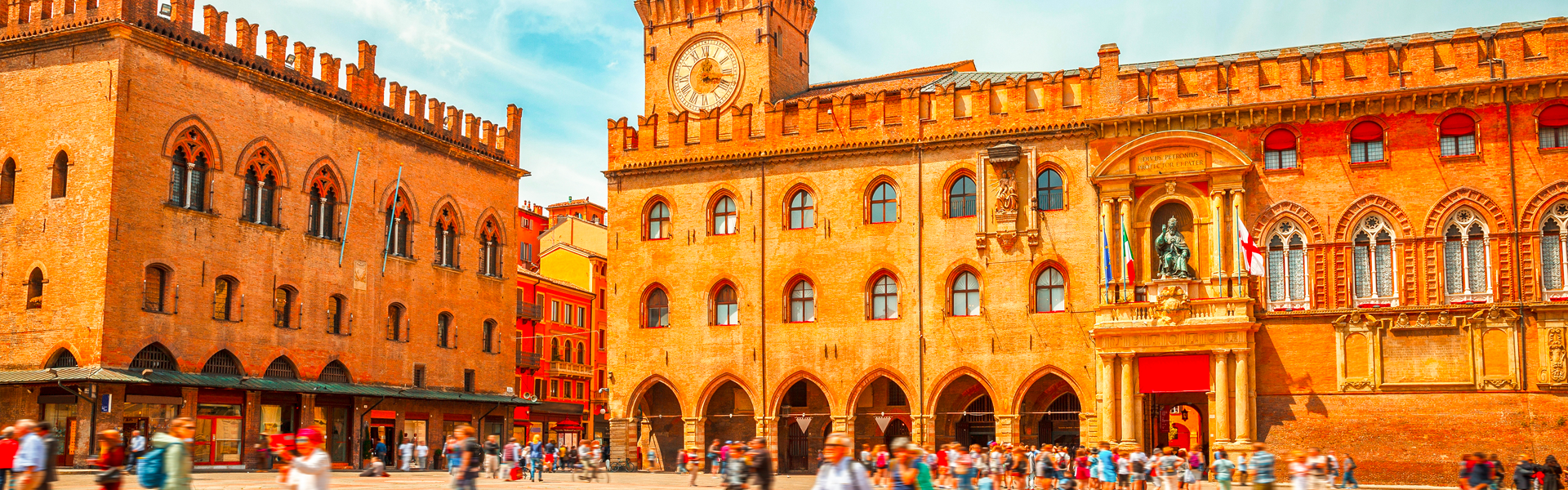 Piazza Maggiore nella città di Bologna.